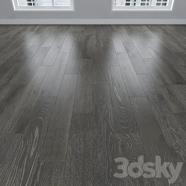 Parquet Oak gray 3 types: herringbone linear chevron. 3D Model