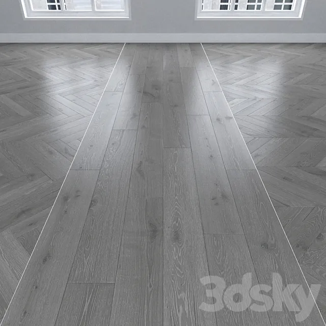 Parquet Oak gray. 3 types: herringbone. linear. chevron. 3DModel
