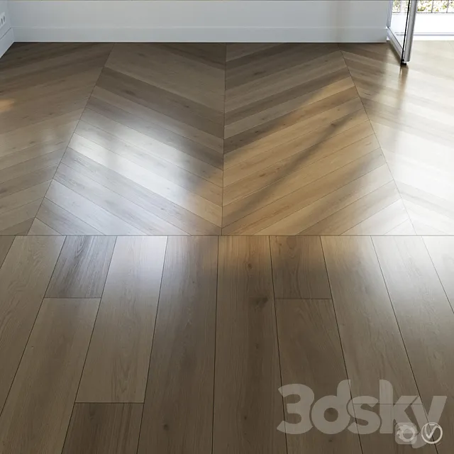 Parquet set 03 _ Natural Oak _ 2 types 3DModel
