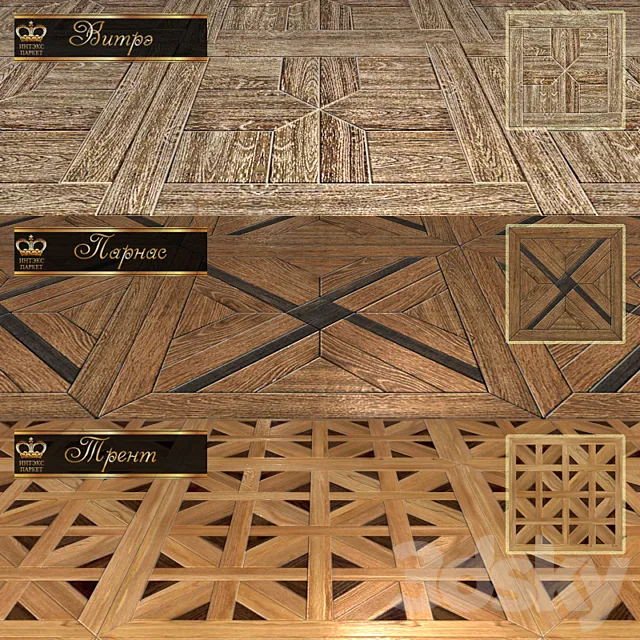 Parquet shield 2 (3 types) 3DModel Parquet shield 2 (3 types) 3DModel