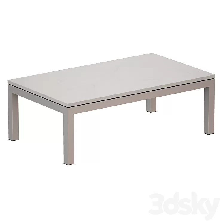 Parsons White Marble Top / Stainless Steel Base 48×28 Small Rectangular Coffee Table (Crate and Barrel) 3D Model Parsons White Marble Top / Stainless Steel Base 48×28 Small Rectangular Coffee Table (Crate and Barrel) 3D Model