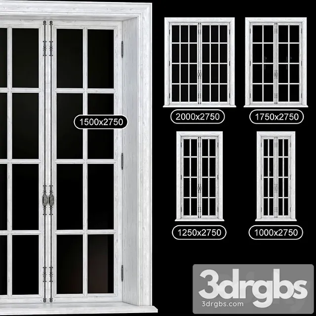 Part 1 Collection French Windows 1000 2000 Mm V Ray 3D Model Download