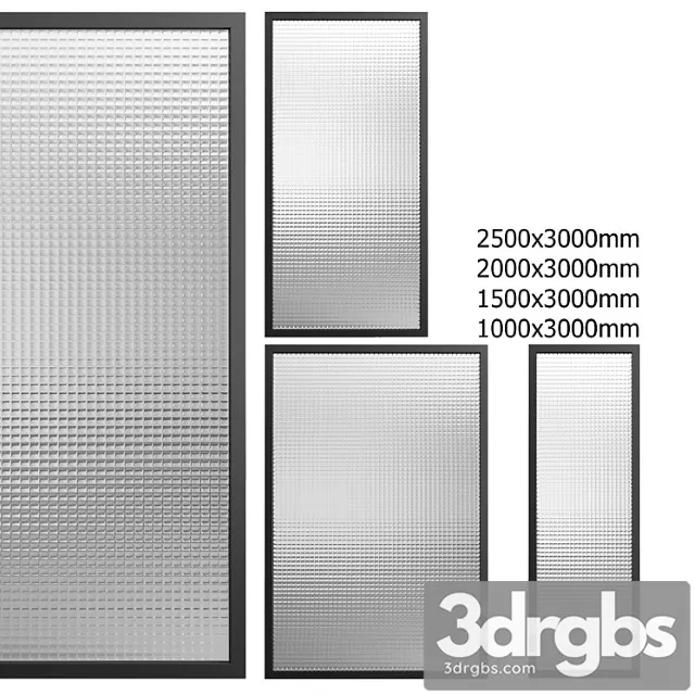 Partition with embossed glass no. 2 3D Model Download