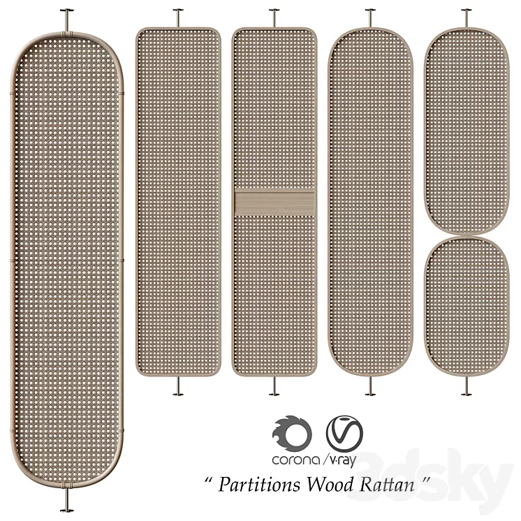 “Partitions “”Wood Rattan””” 3D Model Free Download