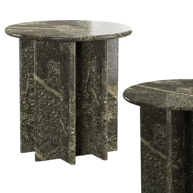 PASAR ROUND GREEN MARBLE SIDE TABLE 3D Model