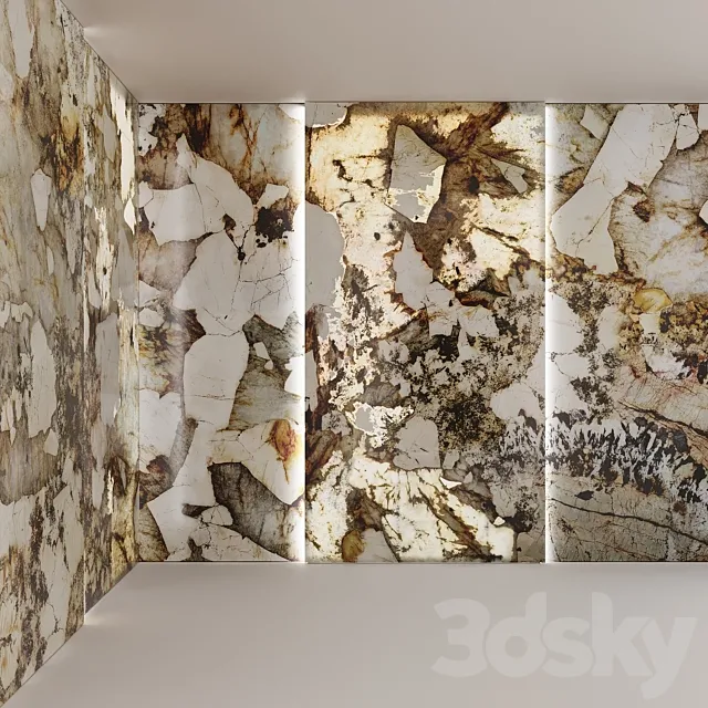 Patagonia Marble Slabs with backlit bookmatch 3D Model