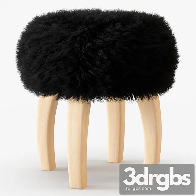 Patagonia sheepskin stool 2 3D Model Download