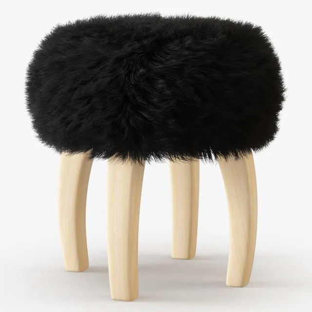 Patagonia Sheepskin Stool 3D Model Patagonia Sheepskin Stool 3D Model