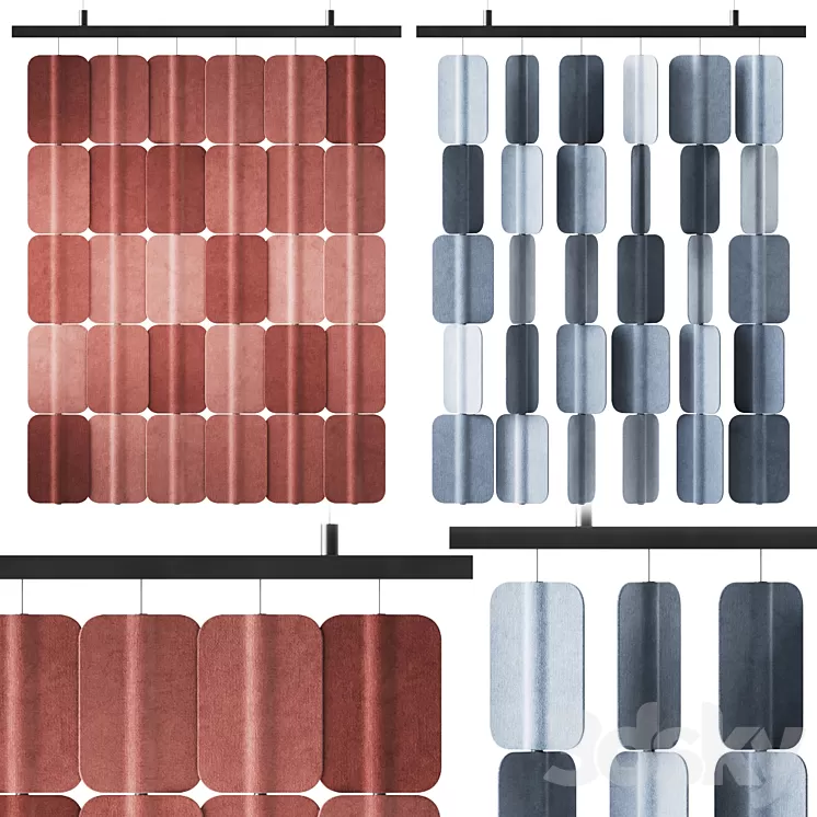 Patch PA H006 x6 Hanging Acoustic Divider by True Design \/ Acoustic Divider 3D Model Free Download