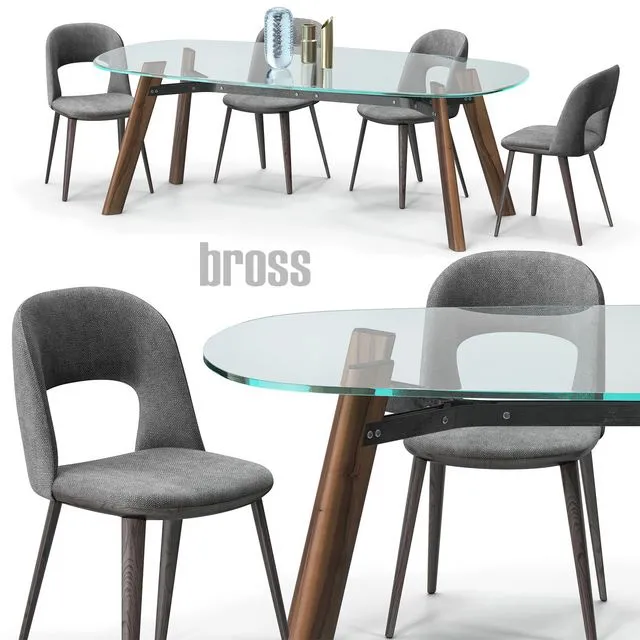 Path chair Beleos table set 3D Model