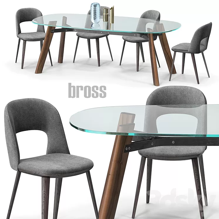 Path chair Beleos table set 3D Model
