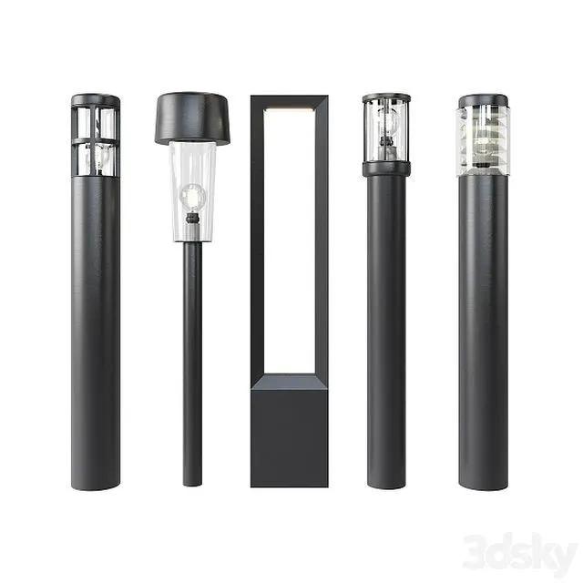 Pathway Lighting Set – Metal – Series 2 3D Model