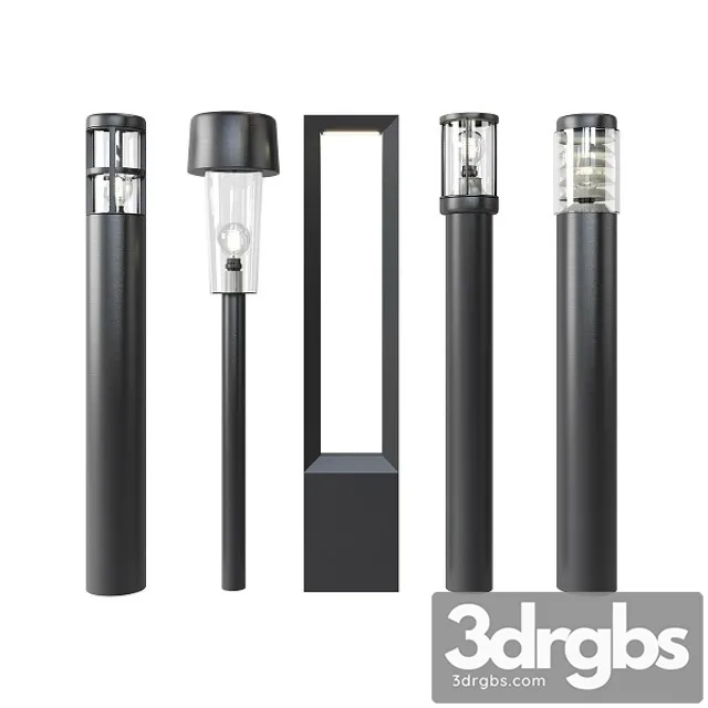 Pathway Lighting Set Metal Series 2 3D Model Download