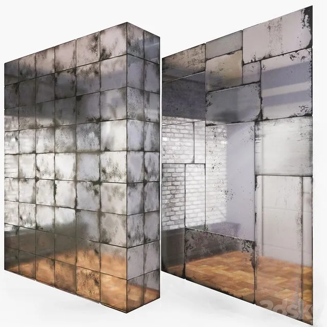 Patinated mirror 3D Model Patinated mirror 3D Model