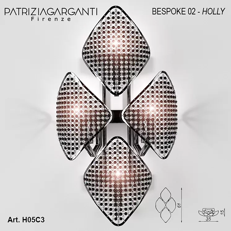 Patrizia Garganti 02 BRSPOKE Holly wall lamp 3D Model Patrizia Garganti 02 BRSPOKE Holly wall lamp 3D Model