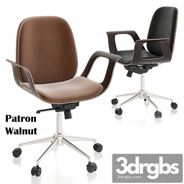 Patron walnut office chair 2 3D Model Download
