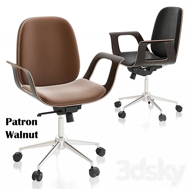 Patron Walnut Office Chair 3DModel