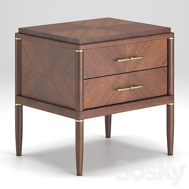 Pattern Bedside table with 2 drawers 3D Model Pattern Bedside table with 2 drawers 3D Model