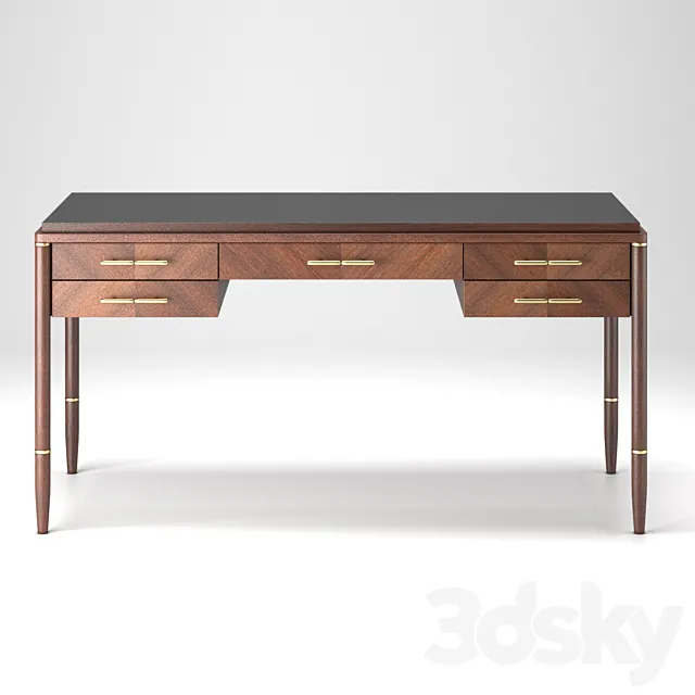 Pattern Desk with 5 drawers 3D Model