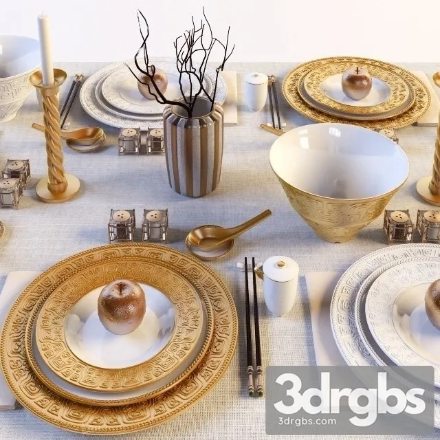 Patterned Dish Set 3D Model Download Patterned Dish Set 3D Model Download