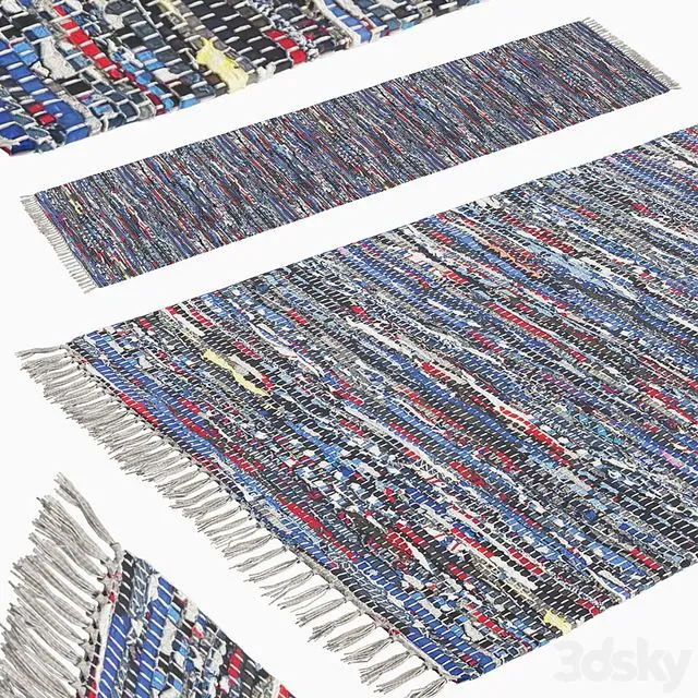 Patterned Woven Mat – Blue 3D Model Patterned Woven Mat – Blue 3D Model