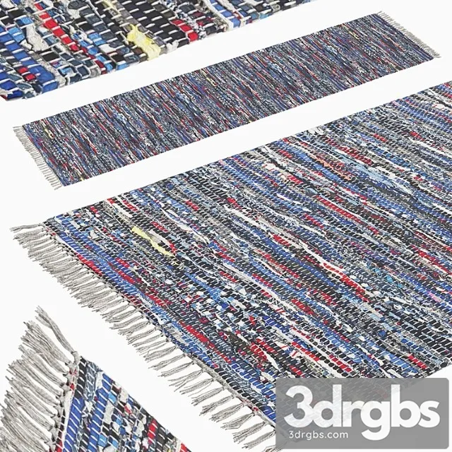 Patterned woven mat – blue 3D Model Download