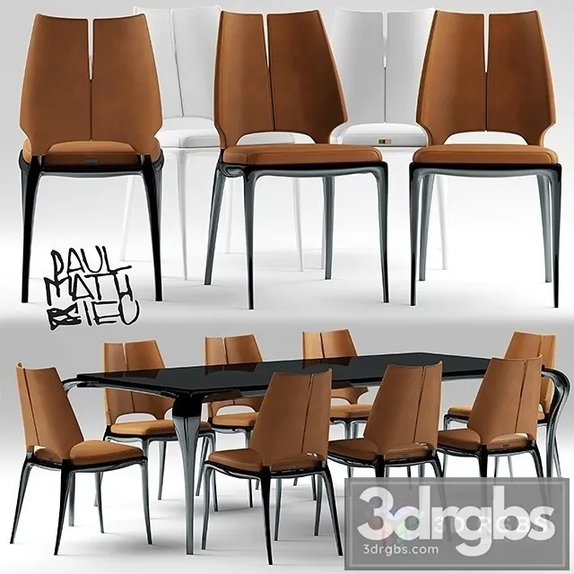 Paul Mathieu Table and Chair 3D Model Download