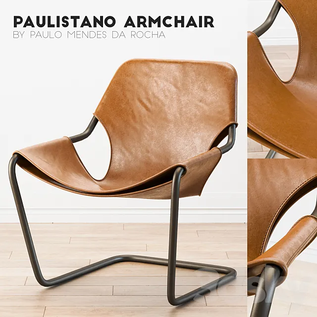 Paulistano Leather Chair 3D Model