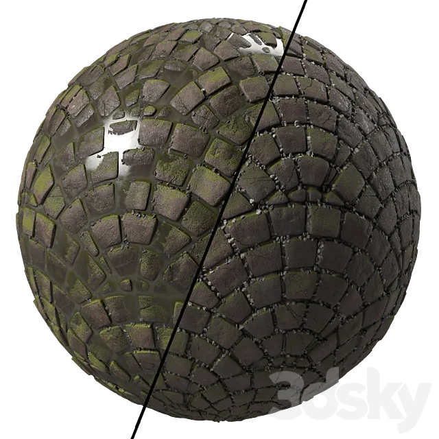 Pavement Materials 35- Paving By Gravel and Mud | Pbr 4k Seamless 3D Model