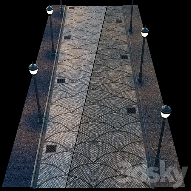 paving and side walk # 2 3DModel paving and side walk # 2 3DModel