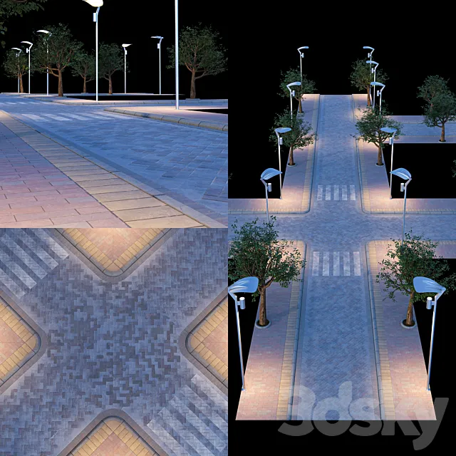 Paving and sidewalk 5 3D Model Paving and sidewalk 5 3D Model