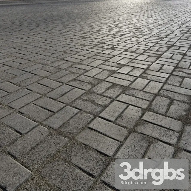 Paving Bricks Gray 3D Model Download