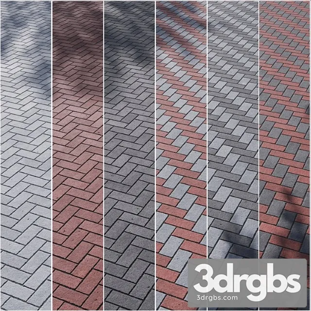 Paving Concrete Set 01 3D Model Download