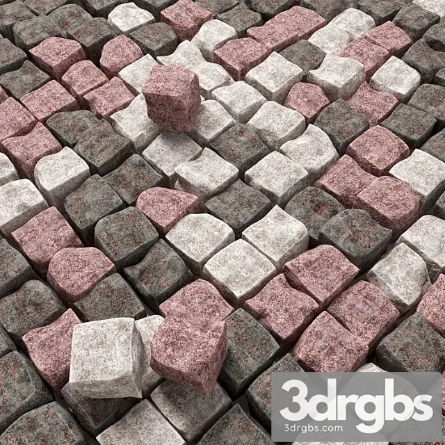 Paving Granite Chipped 3D Model Download