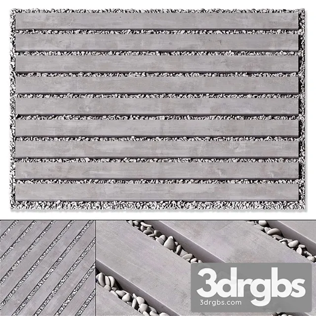 Paving Road Long Plate Pabble N2 Bruschatka Iz Dlinnykh Plit S Galkoi 2 3D Model Download