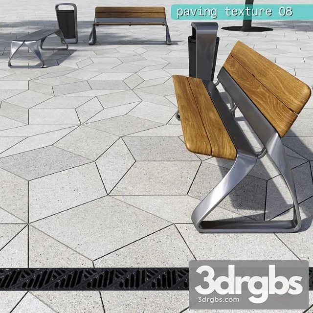 Paving Rombic Hr Street Furniture 08 3D Model Download