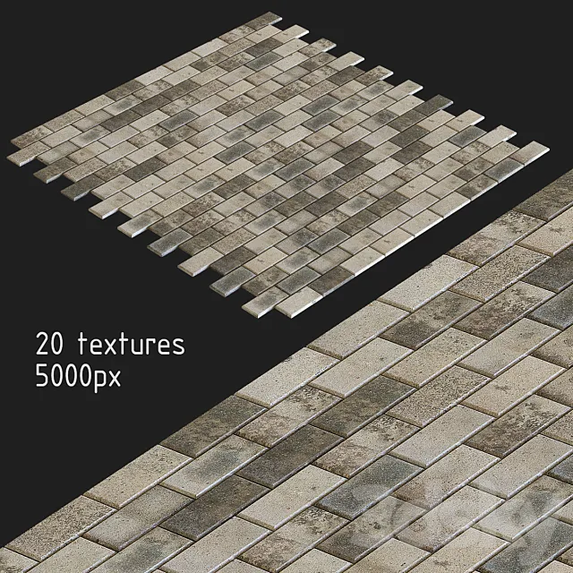 Paving slabs. 20 textures 3D Model Paving slabs. 20 textures 3D Model