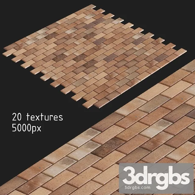 Paving slabs. 20 textures. red 3D Model Download