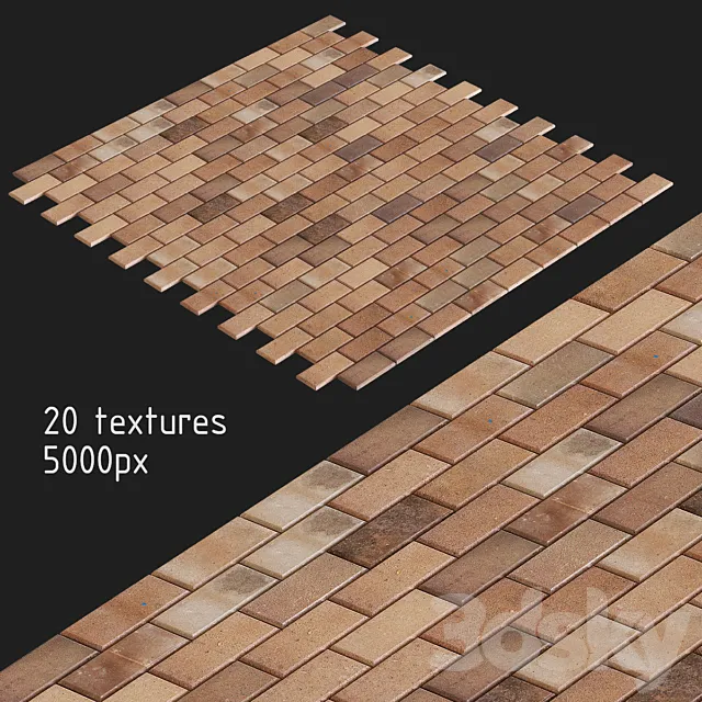 Paving slabs. 20 textures. Red 3D Model Paving slabs. 20 textures. Red 3D Model
