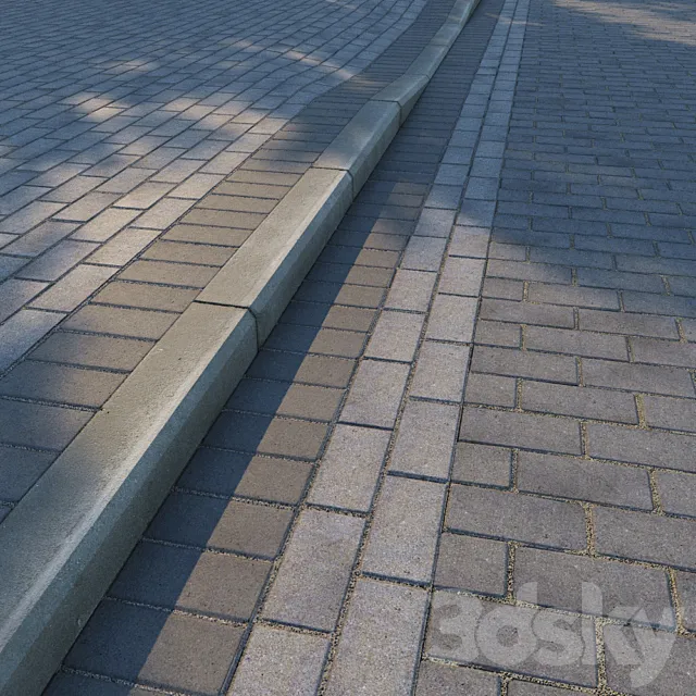 Paving slabs and curb (curb) v2 3DModel Paving slabs and curb (curb) v2 3DModel