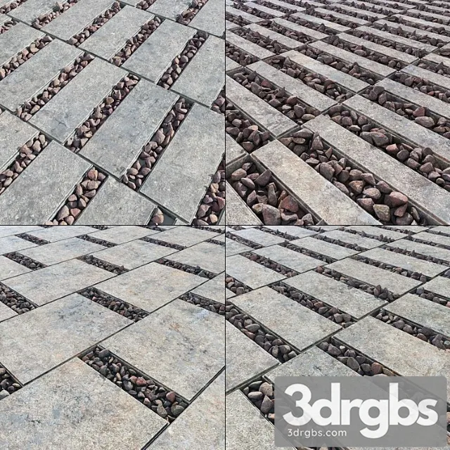 Paving Slabs with Gravel 3D Model Download