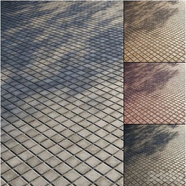 Paving stone concrete street 3D Model