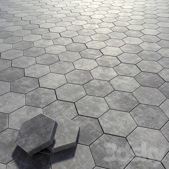 Paving stone hexagon 3D Model Paving stone hexagon 3D Model