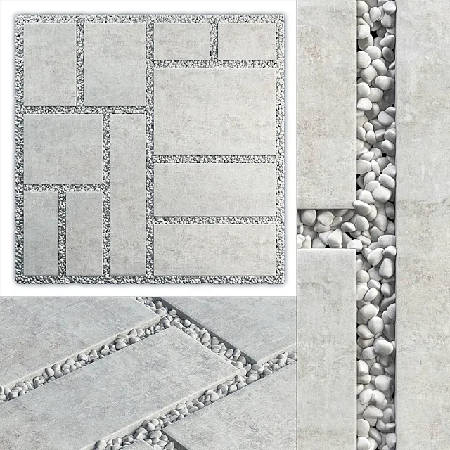 Paving tile pebble n8 3DModel Paving tile pebble n8 3DModel