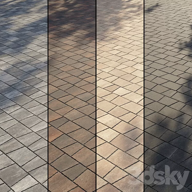 Paving Type 2 Set 12 3D Model Paving Type 2 Set 12 3D Model