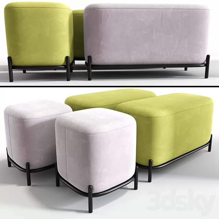 Pawai square pouf 3D Model Pawai square pouf 3D Model