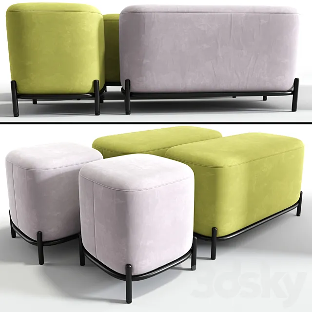 Pawai square pouf 3DModel Pawai square pouf 3DModel