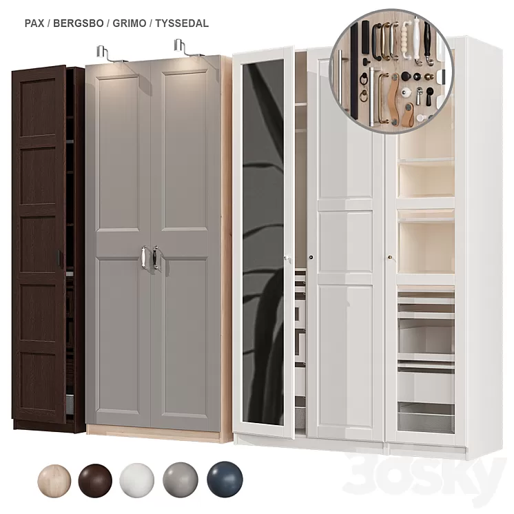 PAX IKEA wardrobe 3D Model Free Download