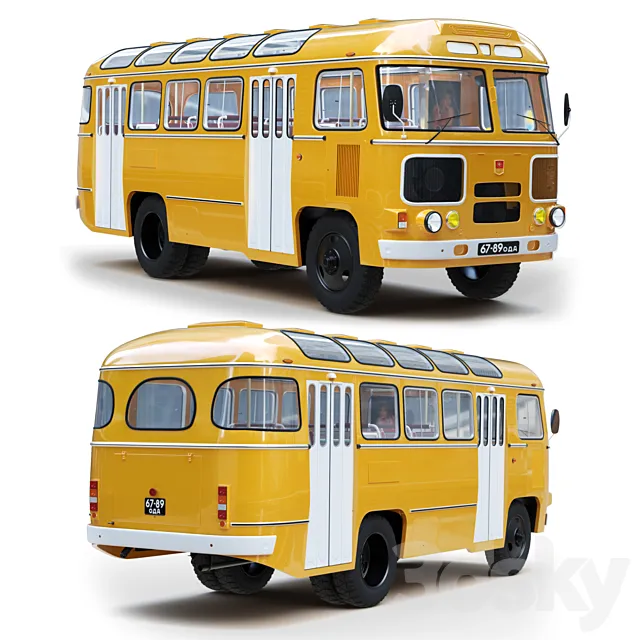 PAZ-672 bus 3D Model