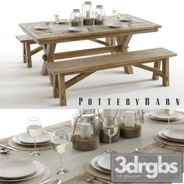 PB Toscana Dining Set 3D Model Download